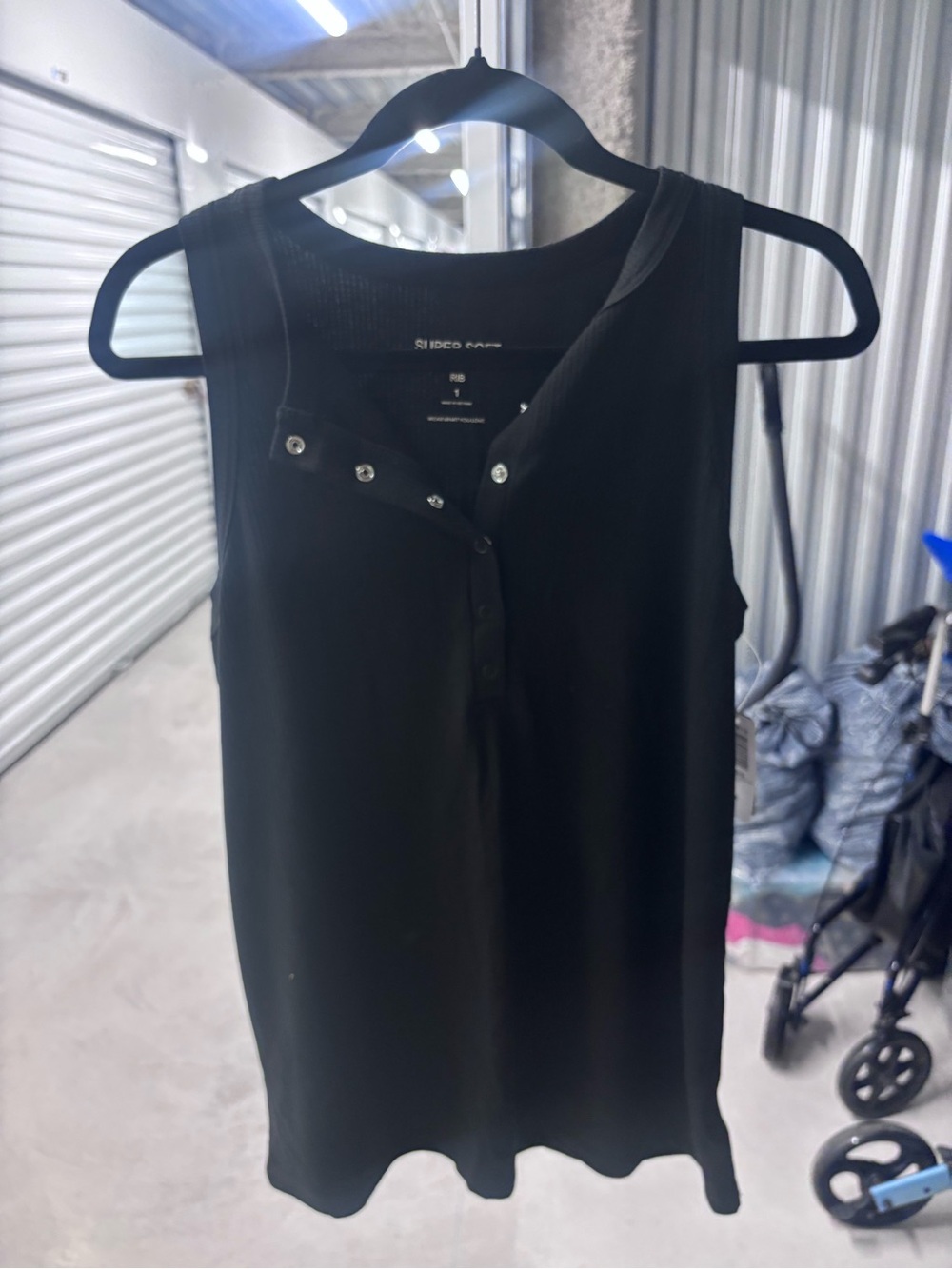 torrid Black Snap-Front Ribbed Tank Top
